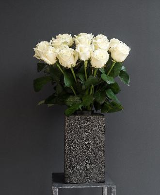Роза Россия 51 шт - Белый